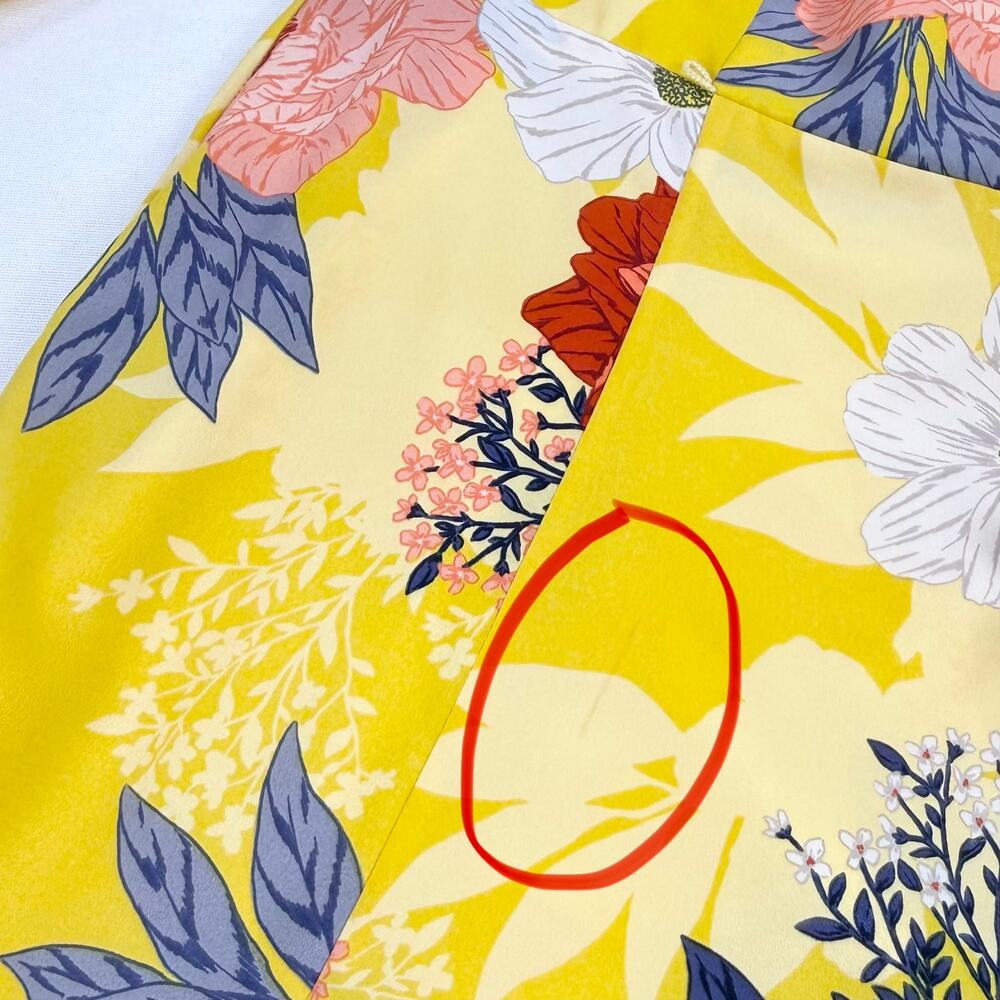 Eliza J Floral Faux Wrap Midi Dress Women's 12 Yellow Multicolored - Picture 13 of 16